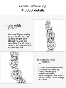 Macro shot of S925 sterling silver curved earrings with hand-set 5A cubic zirconia