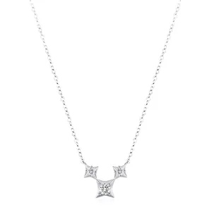 Collier Pendentif Étoile en Argent Sterling 925 pour Femme Zirconia Étincelante Incrustée Chaîne de Clavicule Bijoux Luxe