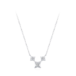 Élégant collier en argent sterling S925 avec pendentifs étoiles et zircons brillants