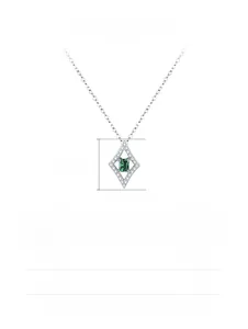 Paramètres de taille détaillés pour le collier en argent S925 et zircon émeraude