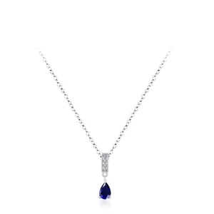 S925 Argento Sterling Blu Pendente a Goccia Collana per Donna Lussuosa Zirconia Intarsiata Catena Clavicola Elegante Gioielli Regalo