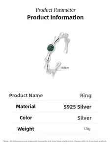 Details des S925 Silber-Bambusrings mit 0,30 cm Breite und 1,78 g Gewicht Spezifikationen