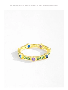 Detail view of gold-plated S925 sterling silver ring showing the inner material hallmark