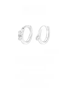 Detailed macro view of S925 sterling silver bow earrings featuring fine zircon inlays