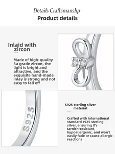 Macro view showing S925 sterling silver hallmark and 5A cubic zirconia inlay details