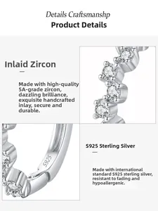 Detailed macro view of S925 sterling silver band with 5A grade cubic zirconia setting