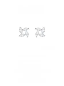 Detailed view of S925 silver windmill stud earrings featuring sparkling marquise cut zircons