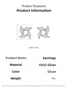 Detail view of S925 sterling silver windmill earrings with cubic zirconia stones