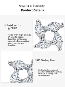 Detailed macro view of S925 sterling silver stud earring with 5A grade zircon stone
