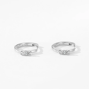 Minimalist S925 sterling silver bow knot earrings with sparkling cubic zirconia stones