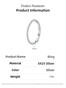 Detailansicht des S925 Sterling Silber Perlenrings mit 0,16cm Breite und 0,88g Gewicht