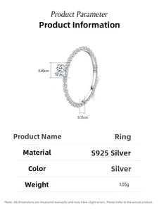 Macro detail of S925 silver ring with 0.4cm sparkling simulated diamond and dimensions