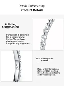 Nahaufnahme des S925 Sterlingsilber Perlenrings mit polierten Details und Stempelung