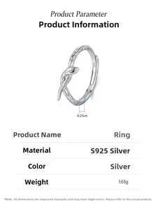 Detailed view of S925 sterling silver snake ring with scale texture and specifications