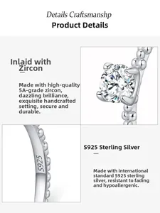 Detail of S925 sterling silver ring showing the inner hallmark and 5A zircon setting