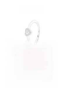 Macro shot of S925 sterling silver ring showing the intricate hollow heart and S925 engraving