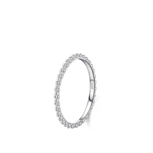 S925 Sterlingsilber Ring Mit Blasen-Design Minimalistisch Perlen Stapelbares Band Mode Schmuck Fingerring Für Damen Geschenk