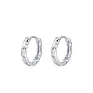 S925 Sterling Silber Creolen mit Zirkonia und rechteckigem Muschel-Inlay für Damen