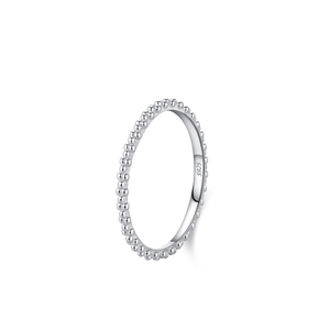 Minimalistischer S925 Sterlingsilber Perlenring für Damen mit poliertem Kugel-Design