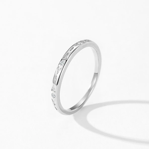 Bague cœur en argent sterling S925 avec zircon micro-serti et texture géométrique