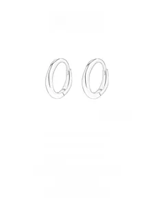 Detail shot showing the irregular fluid design of AILMAY S925 sterling silver hoop earrings