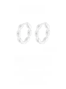 Détail macro de créoles en argent sterling S925 serties de zircons cubiques brillants