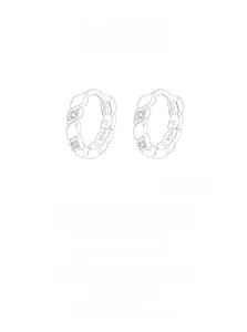 Detailed close-up of S925 sterling silver earrings with geometric diamond-cut design