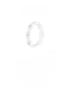 Detail eines Gliederkettenrings aus 925er Silber mit Zirkonia und S925-Stempelung