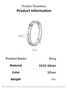 Detailed S925 sterling silver hollow clover ring dimensions and weight parameters