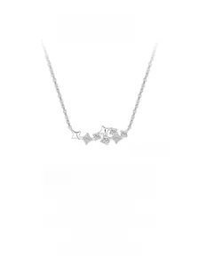 Detail of 925 sterling silver necklace with sparkling star zircon pavé pendant