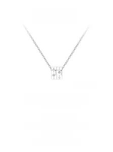 Detailed close-up of 925 silver waist pendant necklace with cubic zirconia pavé