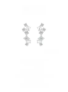 Détail des boucles d'oreilles Grande Ourse en argent 925 avec pierres étincelantes