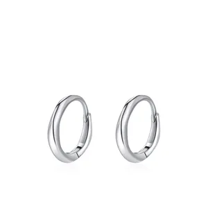 925 Sterling Silver Hoop Earrings For Women Minimalist Twisted Wave Design Geometric Jewelry Silver Earrings For Daily Wear