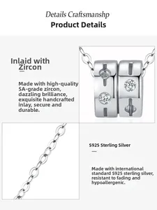 Detailed close-up of S925 sterling silver cylinder pendant with 5A grade zircon stones