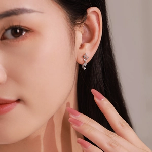 Élégantes boucles d'oreilles Grande Ourse en argent S925 avec franges de zircons scintillants