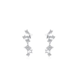 Boucles d'oreilles Grande Ourse en argent 925 avec zircons scintillants et design chic