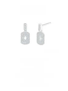 Detail von 925 Sterling Silber Stern Ohrsteckern mit Zirkonia-Pflaster-Inlay