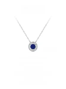 Detailed macro view of S925 sterling silver star pendant with royal blue enamel inlay