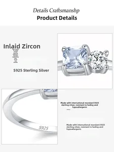 Macro view of S925 sterling silver ring band with 5A zircon and authentic S925 stamp