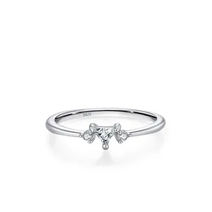 S925 Sterling Silver Triangle Zirconia Geometric Ring For Women Minimalist Fashion Silver Finger Ring Jewelry Daily Office Gift