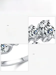 Macro detail of S925 sterling silver ring showing 5A cubic zirconia and hallmark