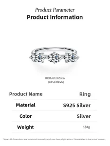 Detail showing S925 sterling silver ring with oval cubic zirconia and dimensions