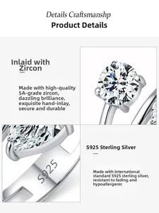 Detail view of S925 sterling silver ring featuring geometric lines and 5A cubic zirconia