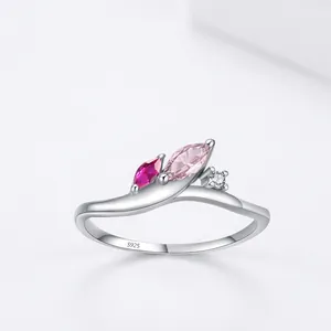 925 Sterling Silver Marquise Zirconia Ring For Women Fresh Sweet Minimalist Stackable Gemstone Bud Geometric Finger Ring Jewelry