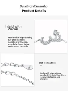 Dettaglio del bracciale arabo in argento 925 con zircone 5A e marchio inciso