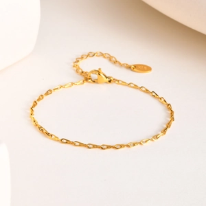 Minimalistisches Edelstahl Gliederkette Armband Für Damen Vergoldeter Eleganter Verstellbarer Schmuck Für Den Alltag