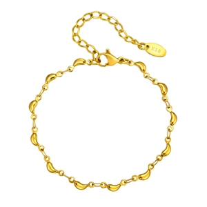 Minimalist 18K gold dolphin style bracelet for women with elegant lobster clasp design