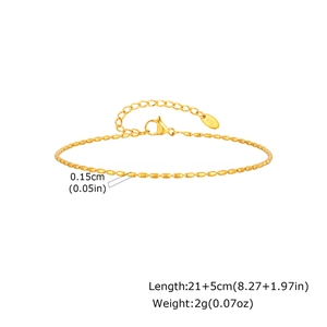 Goldene Kugelkette Fußkettchen mit Karabinerverschluss und K18 Anhänger 21+5cm