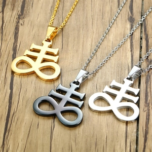 Collana con Ciondolo a Croce di Leviatano in Acciaio Inossidabile Gotico Satanico Croce di Satana Gioielli per Uomo Donna Regalo Punk