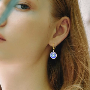 Bohemian 18K Gold Plated Brass Evil Eye Drop Earrings For Women Stainless Steel Earring Post Enamel Zirconia Jewelry Gift